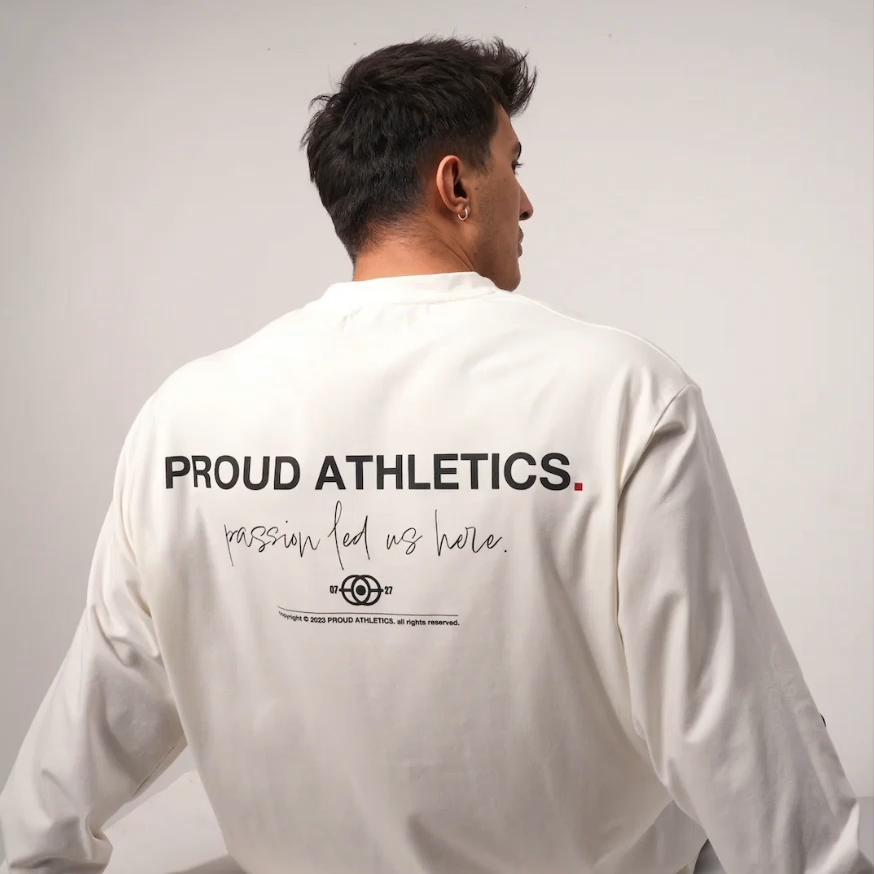 Proud Proud01 Uzun Kollu Oversize Tişört (Ekru)