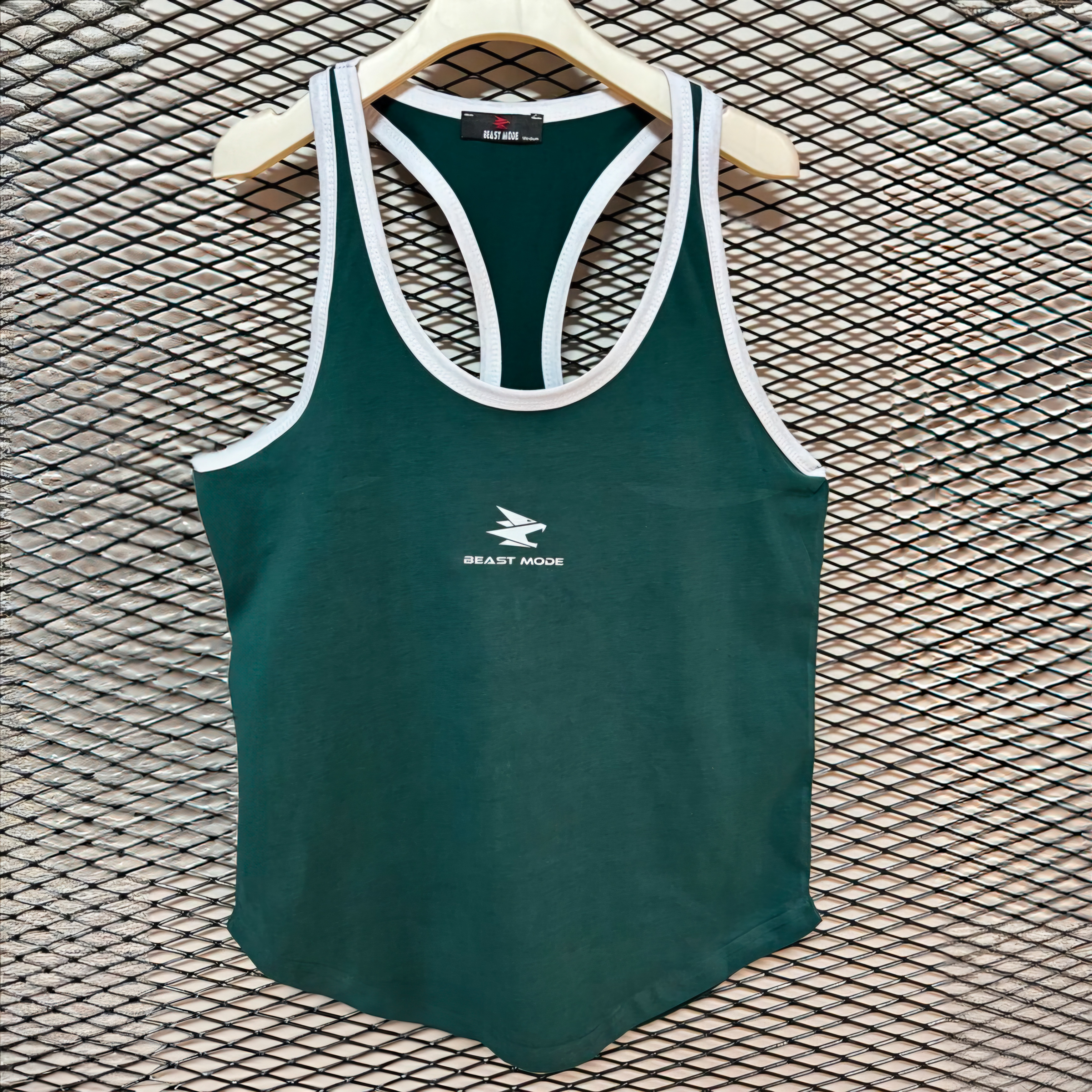 Beast Mode Beyaz Biyeli Atlet