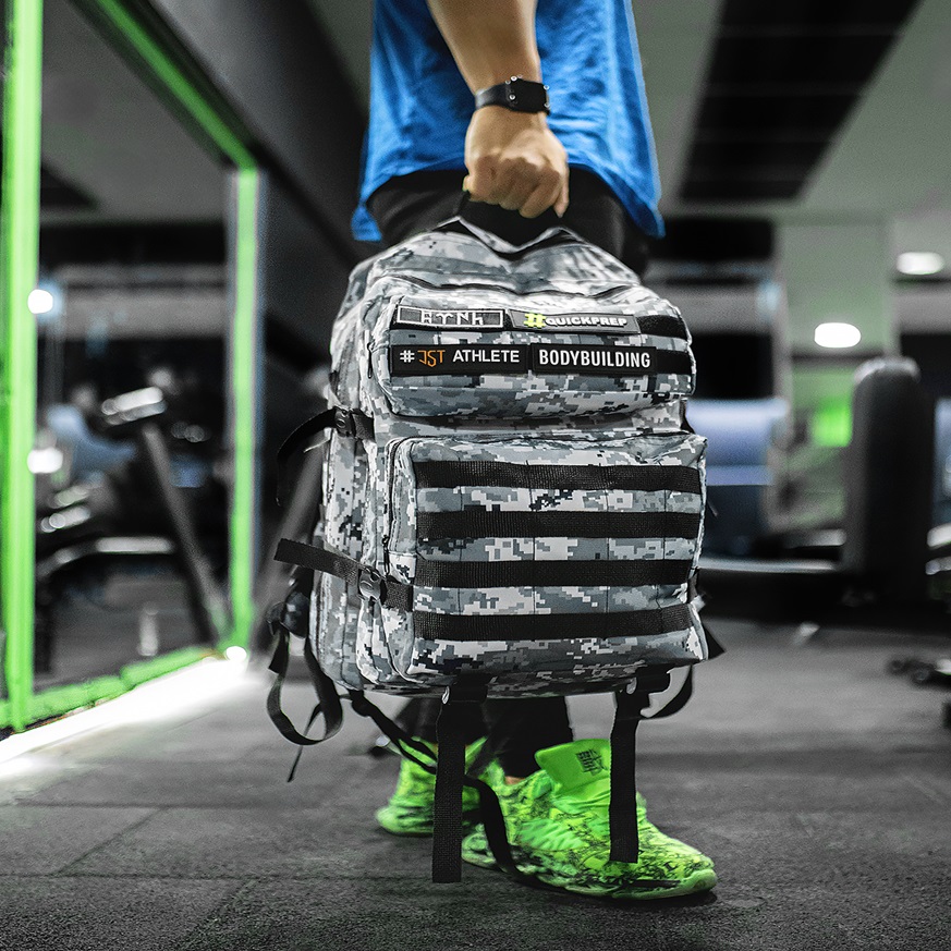 45LT Siyah Beyaz Kamuflajlı Sporcu Çanta