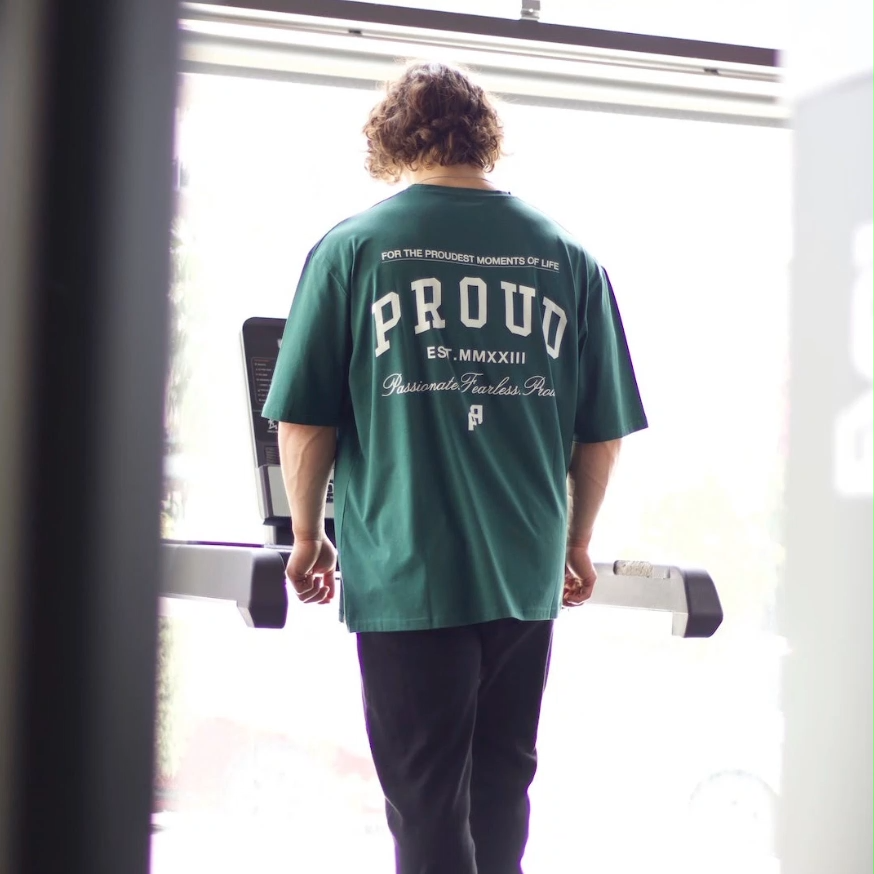 Proud Fearless02 Kısa Kollu Oversize Tişört (Yeşil)