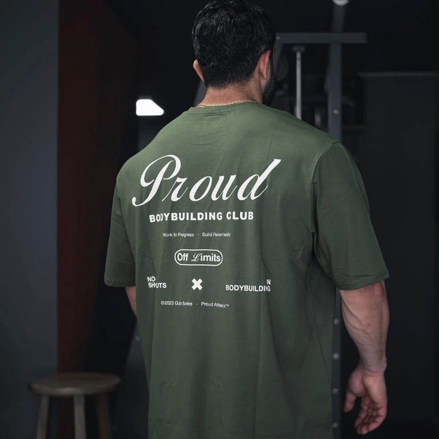 Proud Club03 Kısa Kollu Oversize Tişört (Haki)