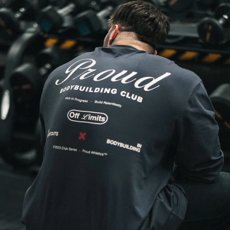 Proud Club01 Uzun Kollu Oversize Tişört (Antrasit)